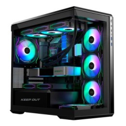÷ Caja microatx keep out xc-905 pro+ 1x3.5? 1x2.5? 1xusb2.0 1xusb3.0 gpu max 430mm cristal temp negro