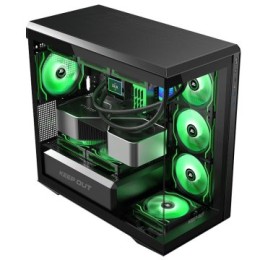 ÷ Caja microatx keep out xc-905 pro+ 1x3.5? 1x2.5? 1xusb2.0 1xusb3.0 gpu max 430mm cristal temp negro